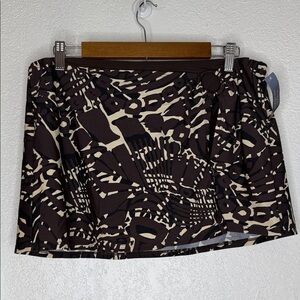 New St Johns Bay swim bikini bottom attached coverup Firecracker brown size 14